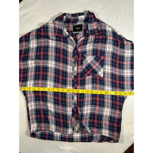 Rails Women’s Red Blue Plaid Slouch Style Button Shirt Size Small - Picture 6 of 8